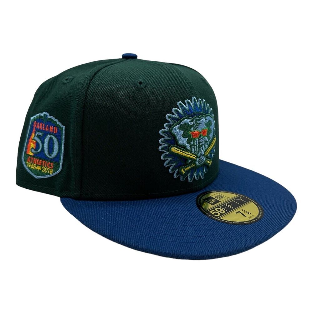 NWT New Era 59Fifty Oakland Athletics A's 50th Anniversary Patch Hat Cap 7 3/4
